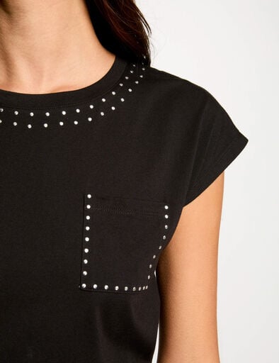 t shirt manches courtes noir femme T-shirt manches courtes noir femme