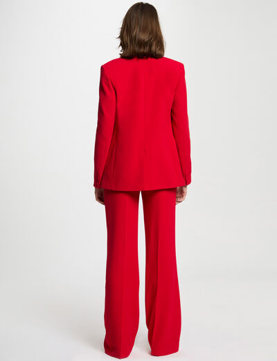 Blazer cintré boutonné rouge femme