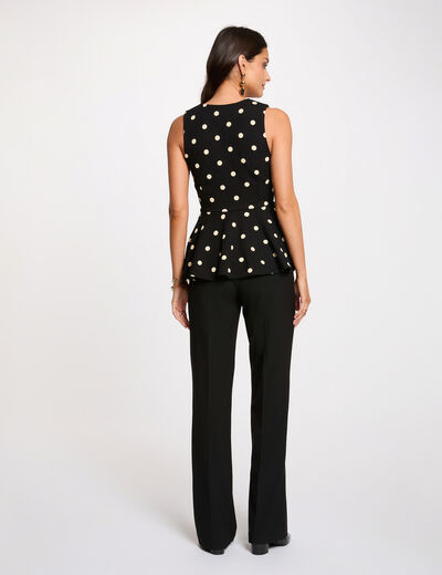 Top cintr&eacute; col v blanc femme