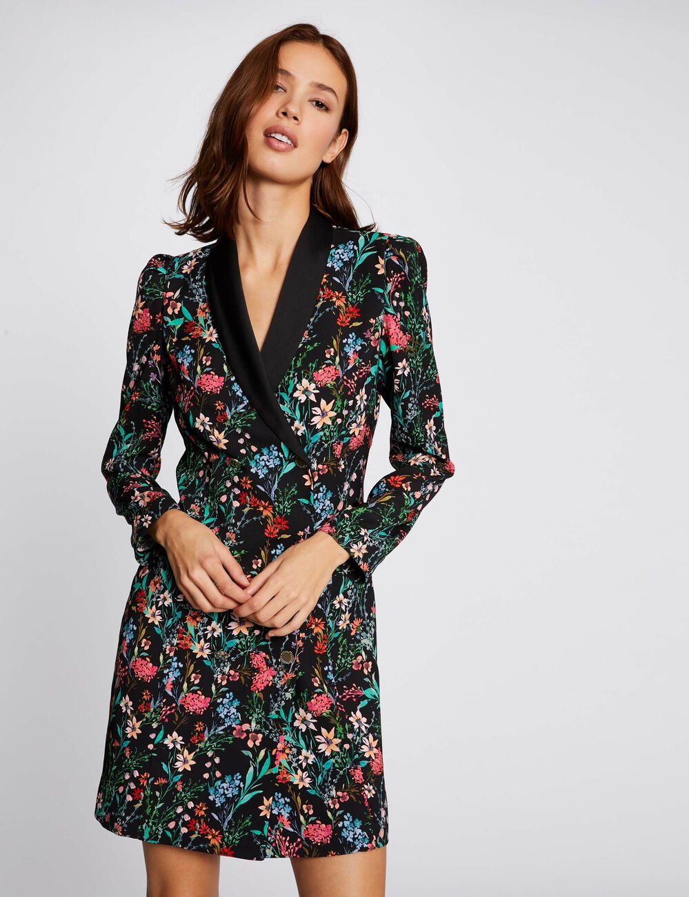 Robe portefeuille imprim&eacute; v&eacute;g&eacute;tal multico femme