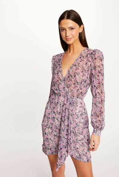 Robe portefeuille imprimé floral multico femme