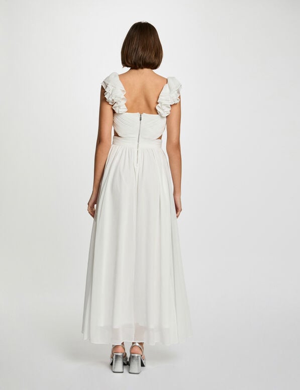 robe longue droite fluide blanc femme Robe longue droite fluide blanc femme