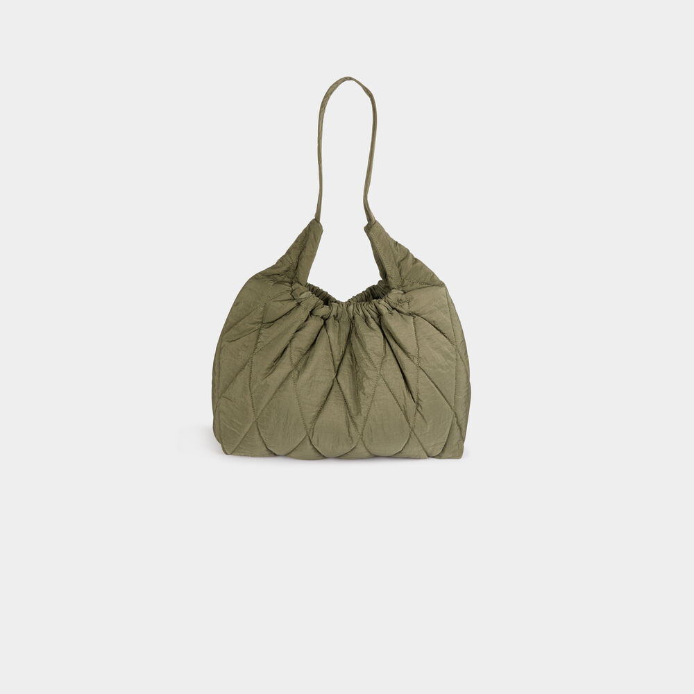 Sac matelass&eacute; port&eacute;-&eacute;paule vert kaki femme