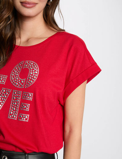 t shirt a inscription rouge femme T-shirt à inscription rouge femme