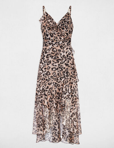 Robe midi ajust&eacute;e imprim&eacute;e multicolore femme