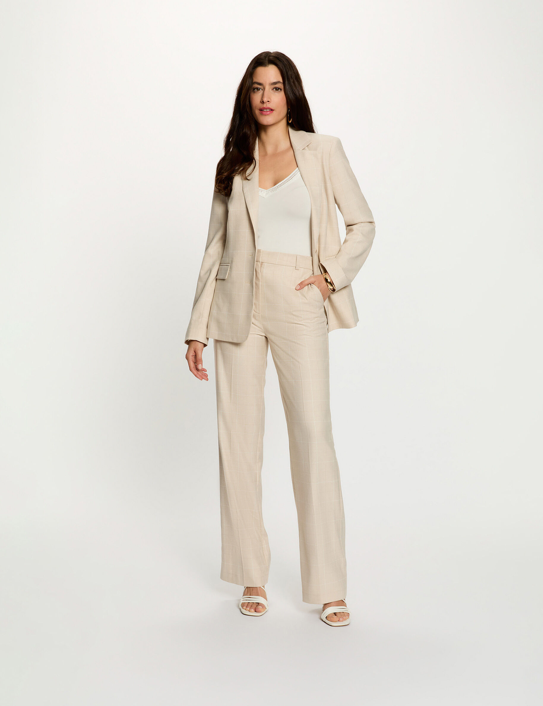 Blazer col tailleur beige femme Blazer col tailleur beige femme