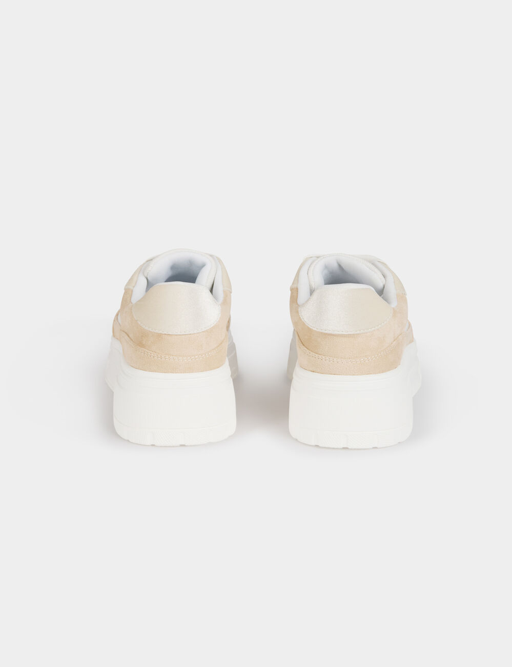 Baskets compens&eacute;es beige femme