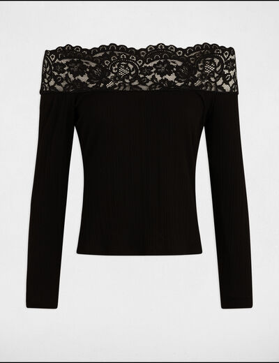 T-shirt manches longues noir femme