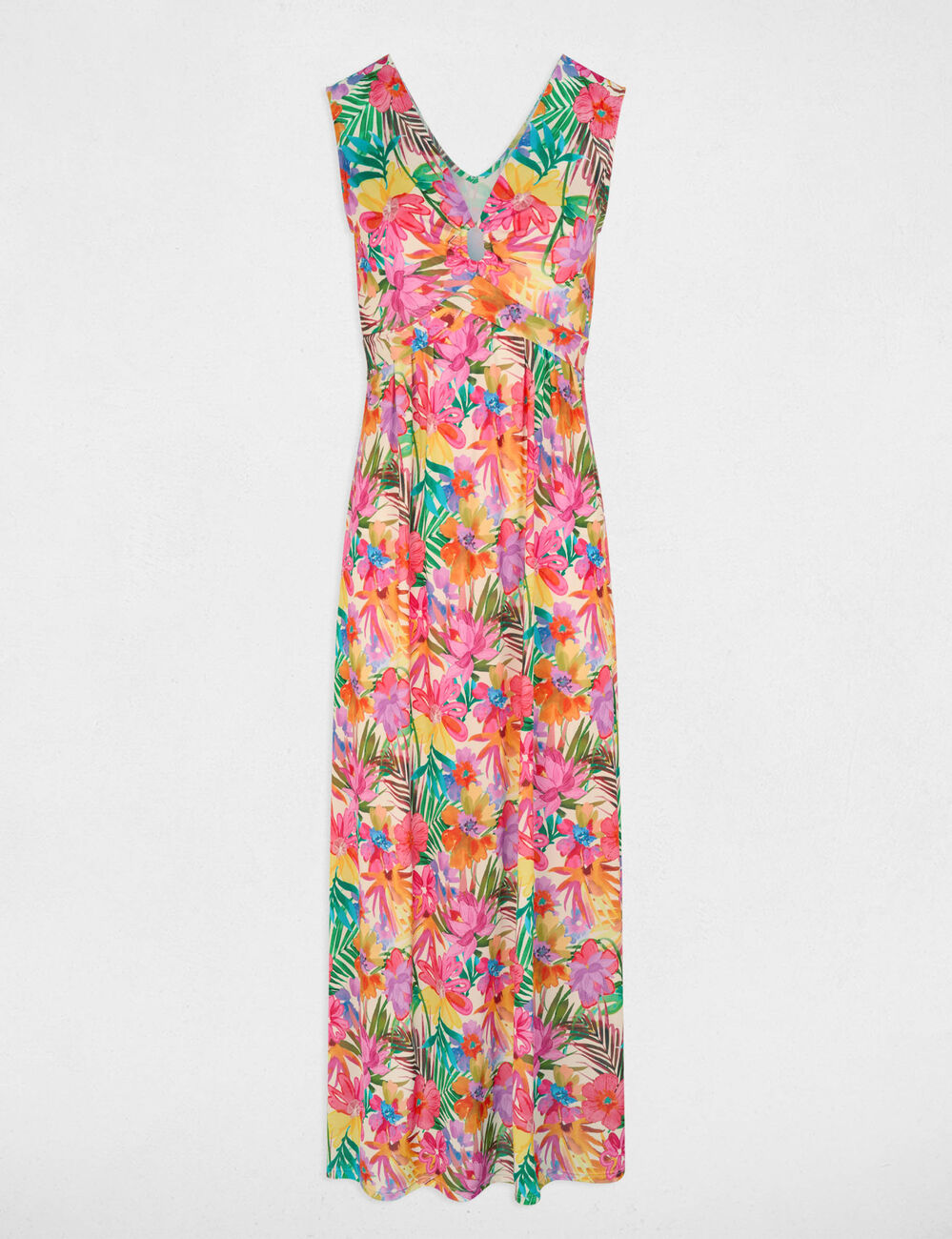 Robe longue d&eacute;collet&eacute; multicolore femme