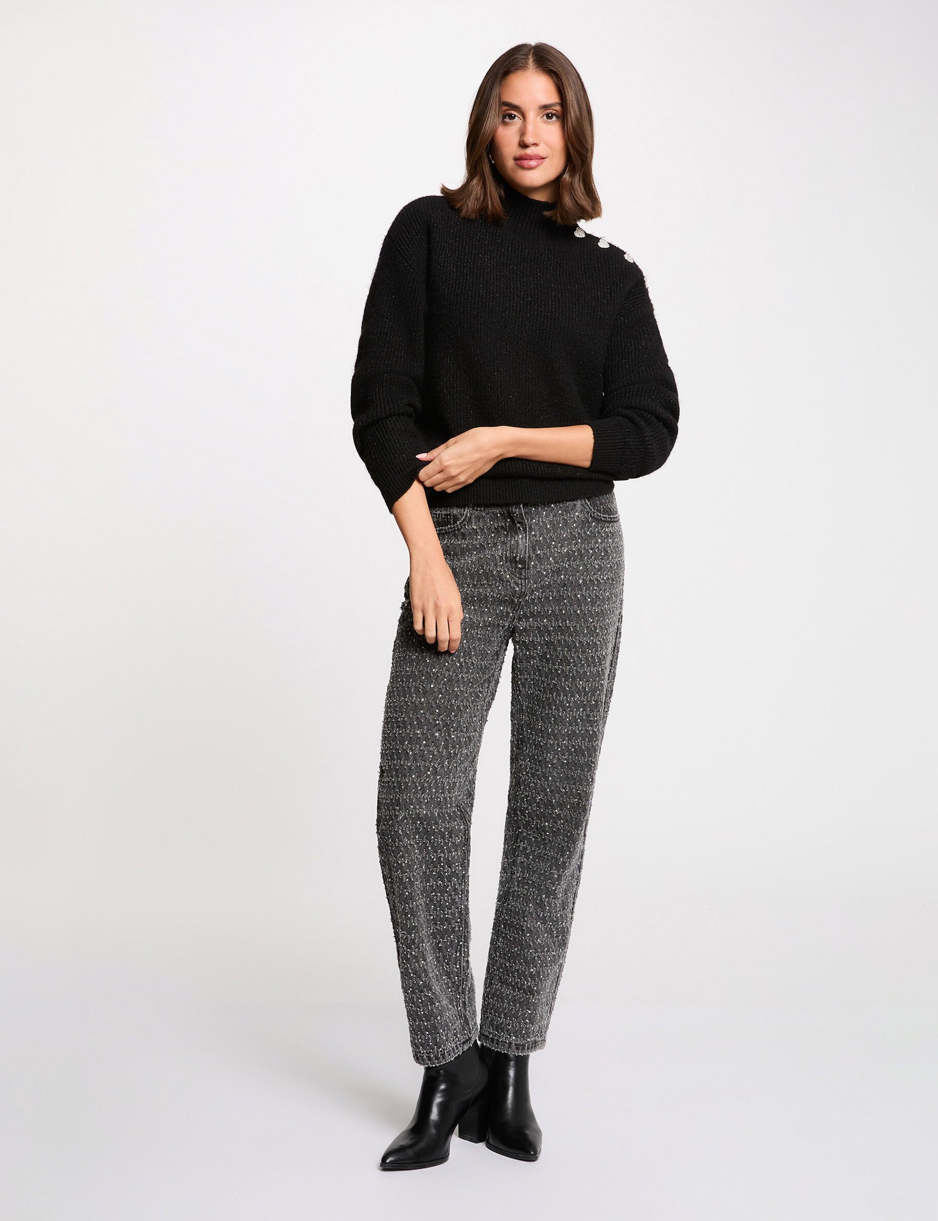 Jean mom taille haute moyen femme