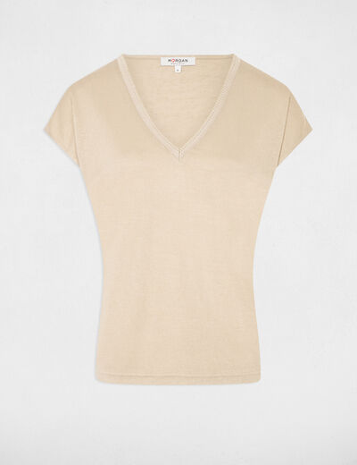 T-shirt manches courtes sable femme