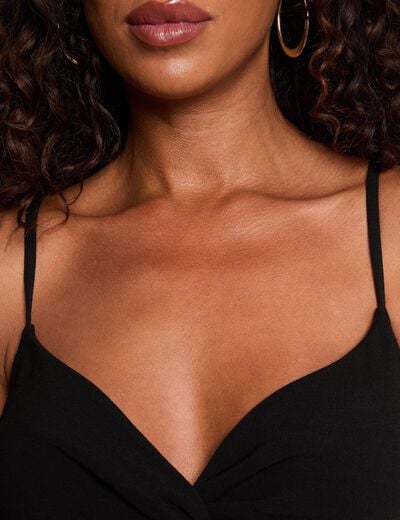 Combinaison col v noir femme