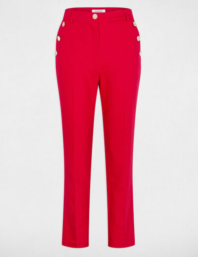 Pantalon cigarette 7/8&egrave;me rouge femme