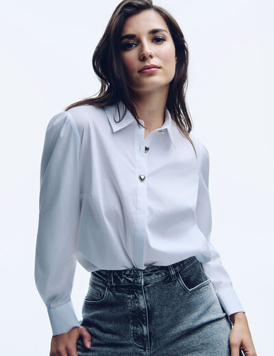 Chemise Femme Scottage En Lin Blanc - Taille 44 - Manches 3/4 - Occasion Très Bon État