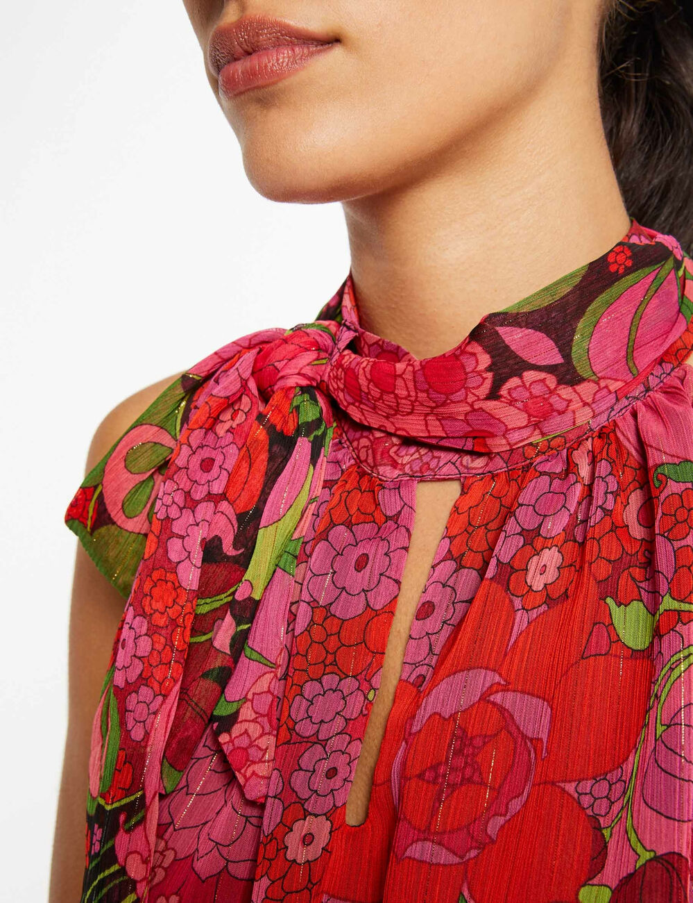 Blouse sans manches imprimé floral multico femme