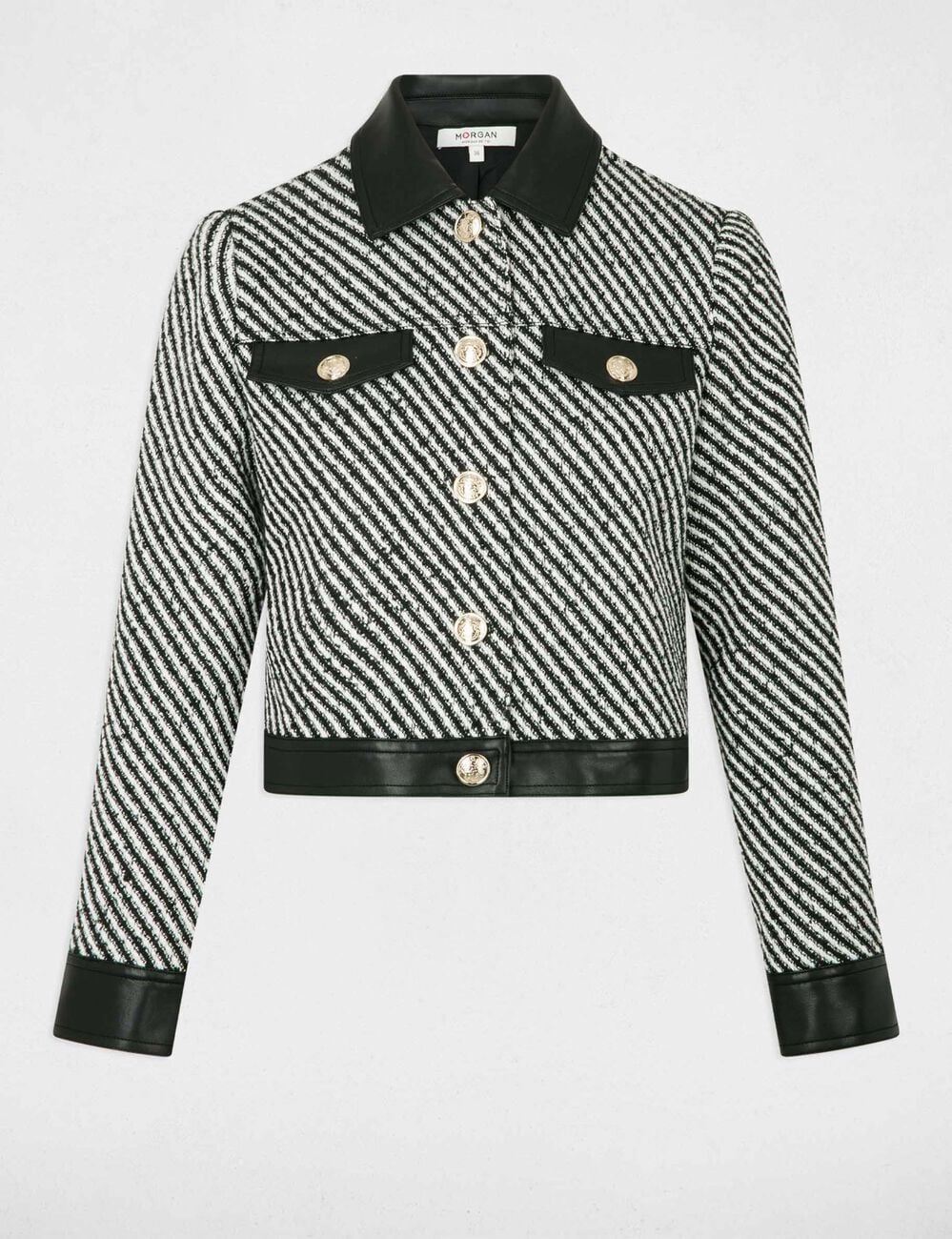 Veste ajust&eacute;e tweed noir femme