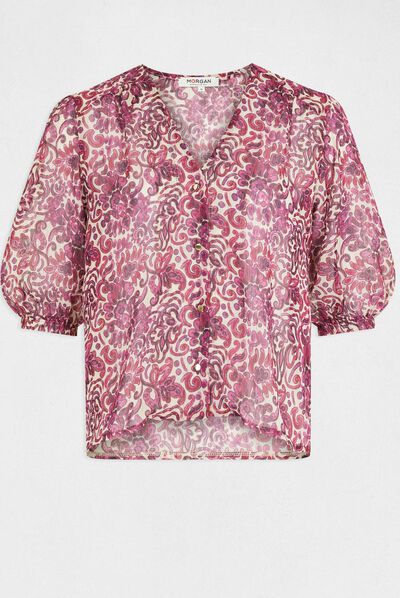 Chemise manches 3/4 imprimé cachemire multico femme