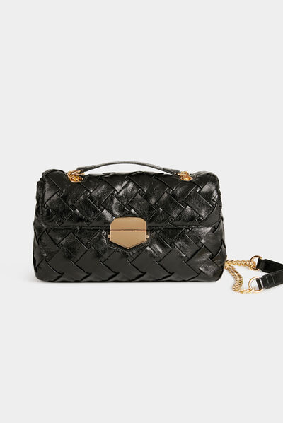 Sac matelassé à bandoulière chaîne noir femme