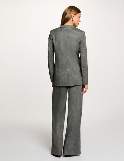 Veste ajust&eacute;e &agrave; rayures gris moyen femme