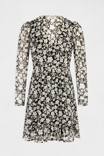 Robe trapèze fluide imprimé floral multico femme