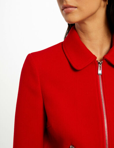 veste droite zippee rouge femme Veste droite zippée rouge femme