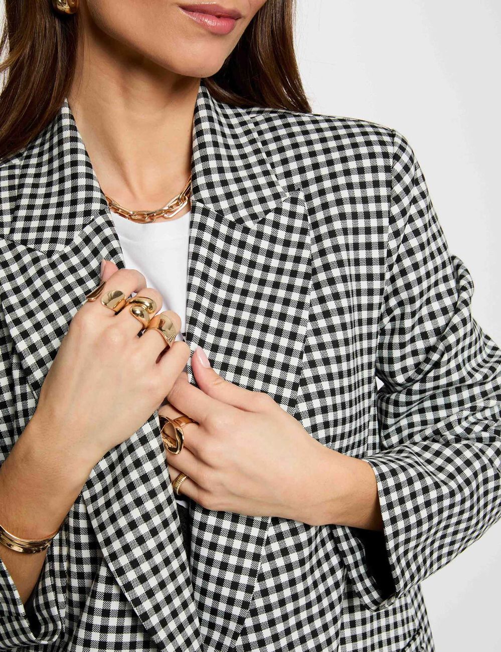 Blazer oversize col tailleur noir femme