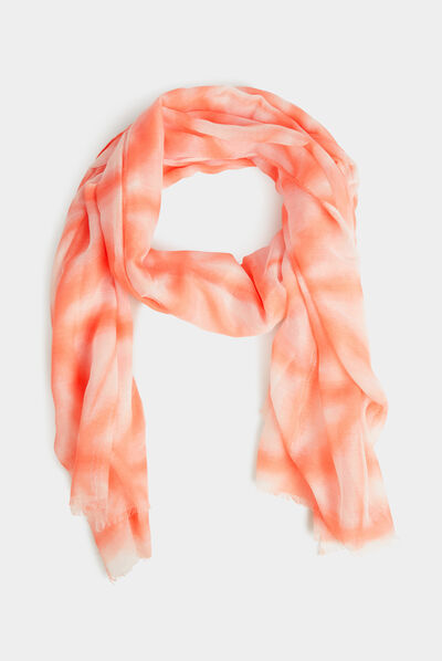 Foulard imprimé tie dye rose moyen femme