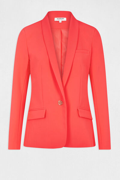 Veste cintrée boutonnée orange femme