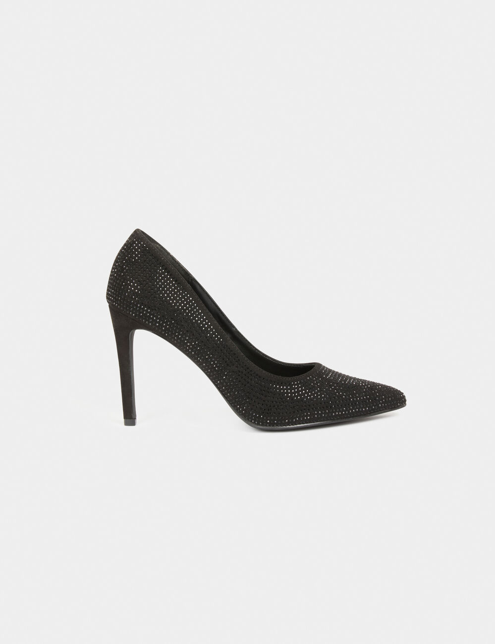 Escarpins d&eacute;tails strass noir femme