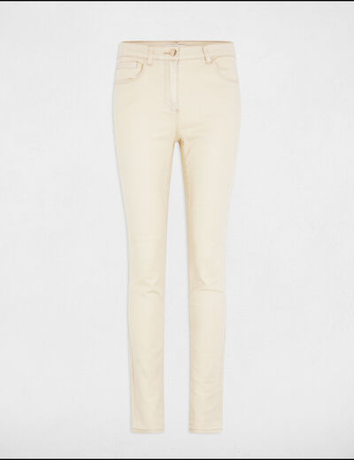 Jeans slim irisé ivoire femme