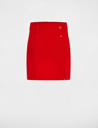 Jupe courte à boutons rouge femme
