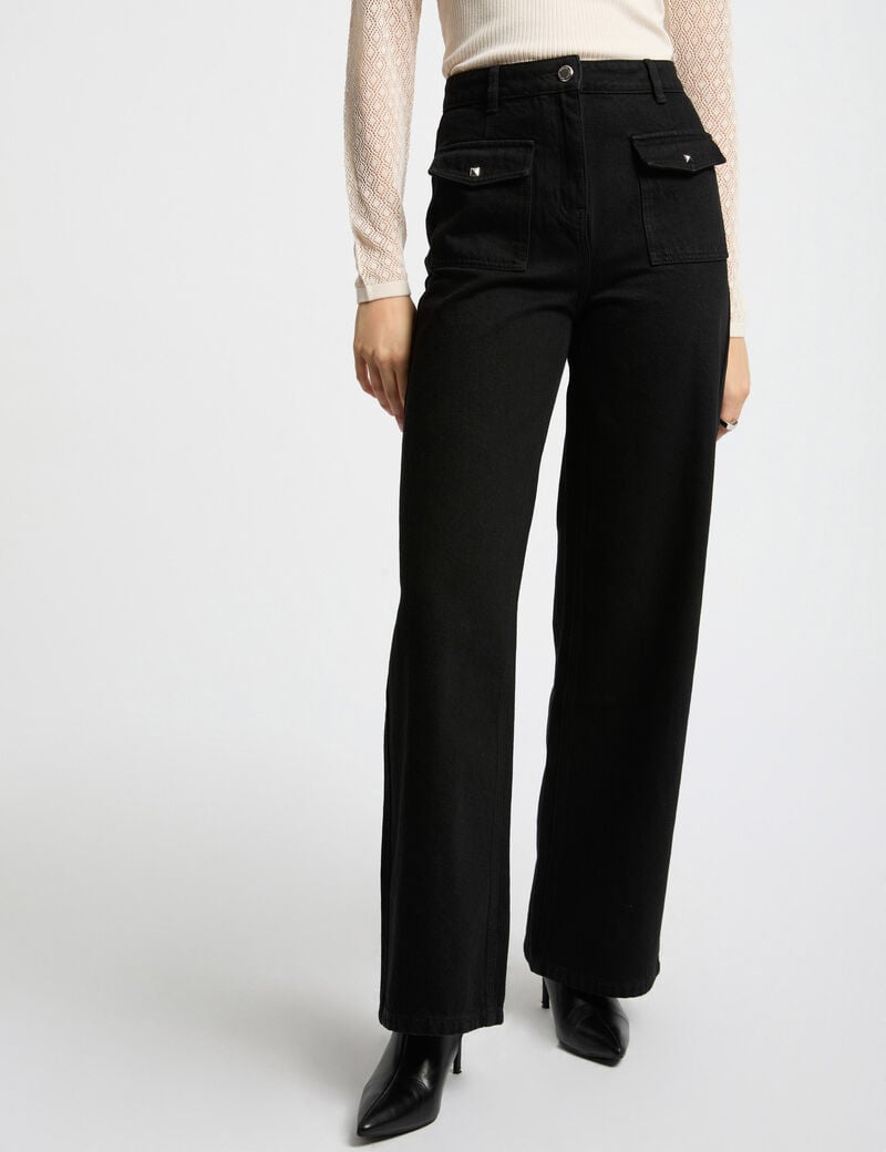 jeans large noir femme Jeans large noir femme