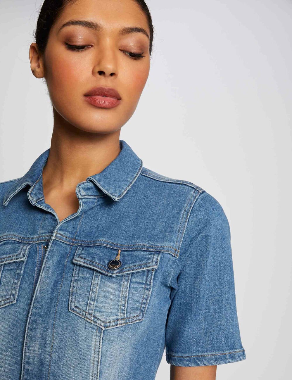 Combinaison droite en jean jean stone femme