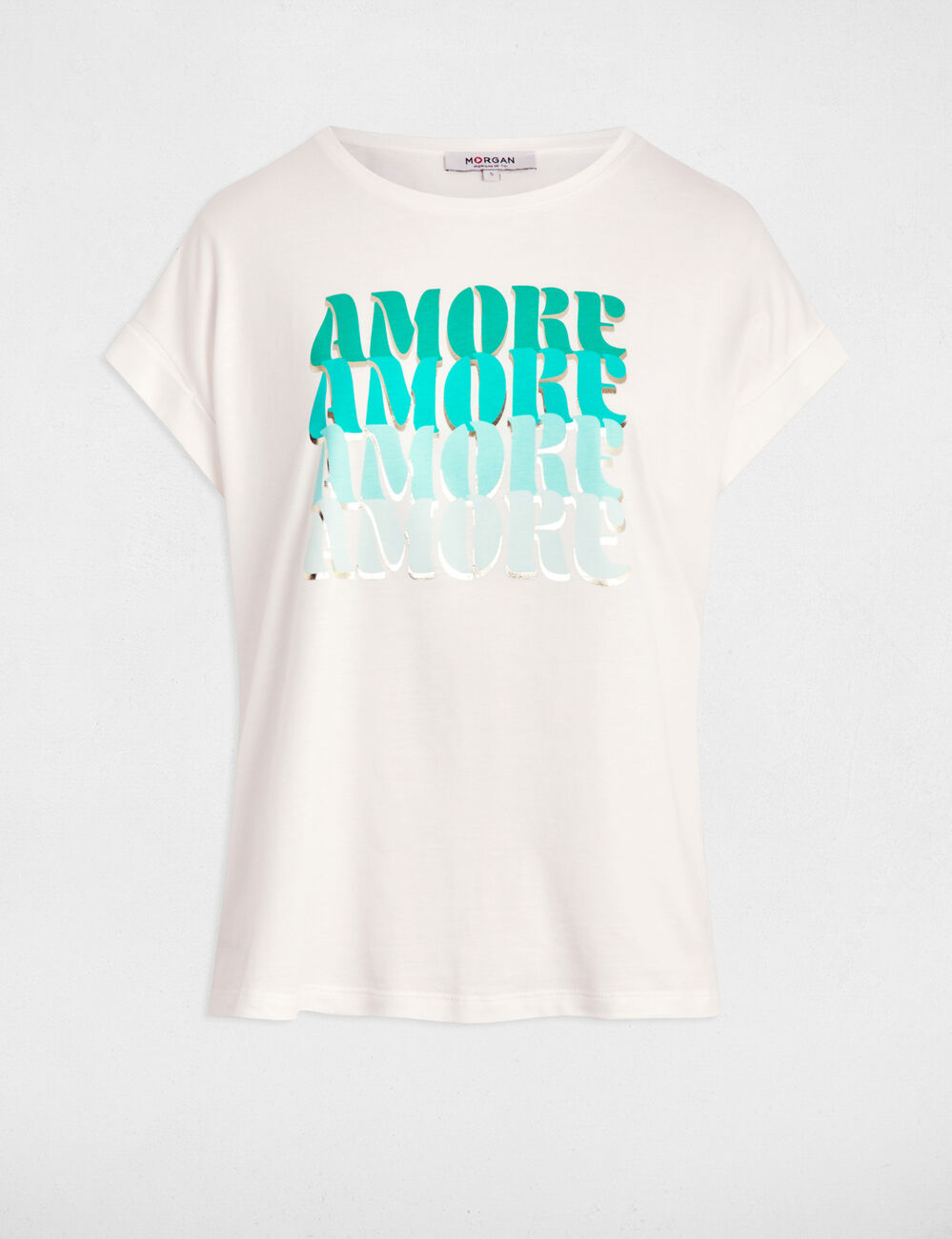 T-shirt à inscription blanc femme