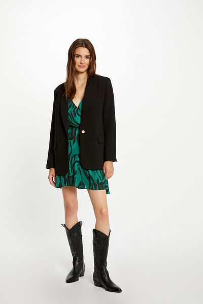 Veste tailleur oversize noir femme