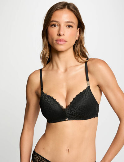 Soutien-gorge souple à coques noir femme