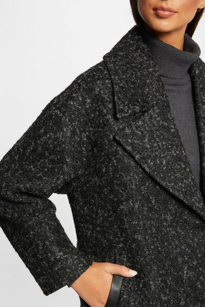 Manteau long oversize gris anthracite femme