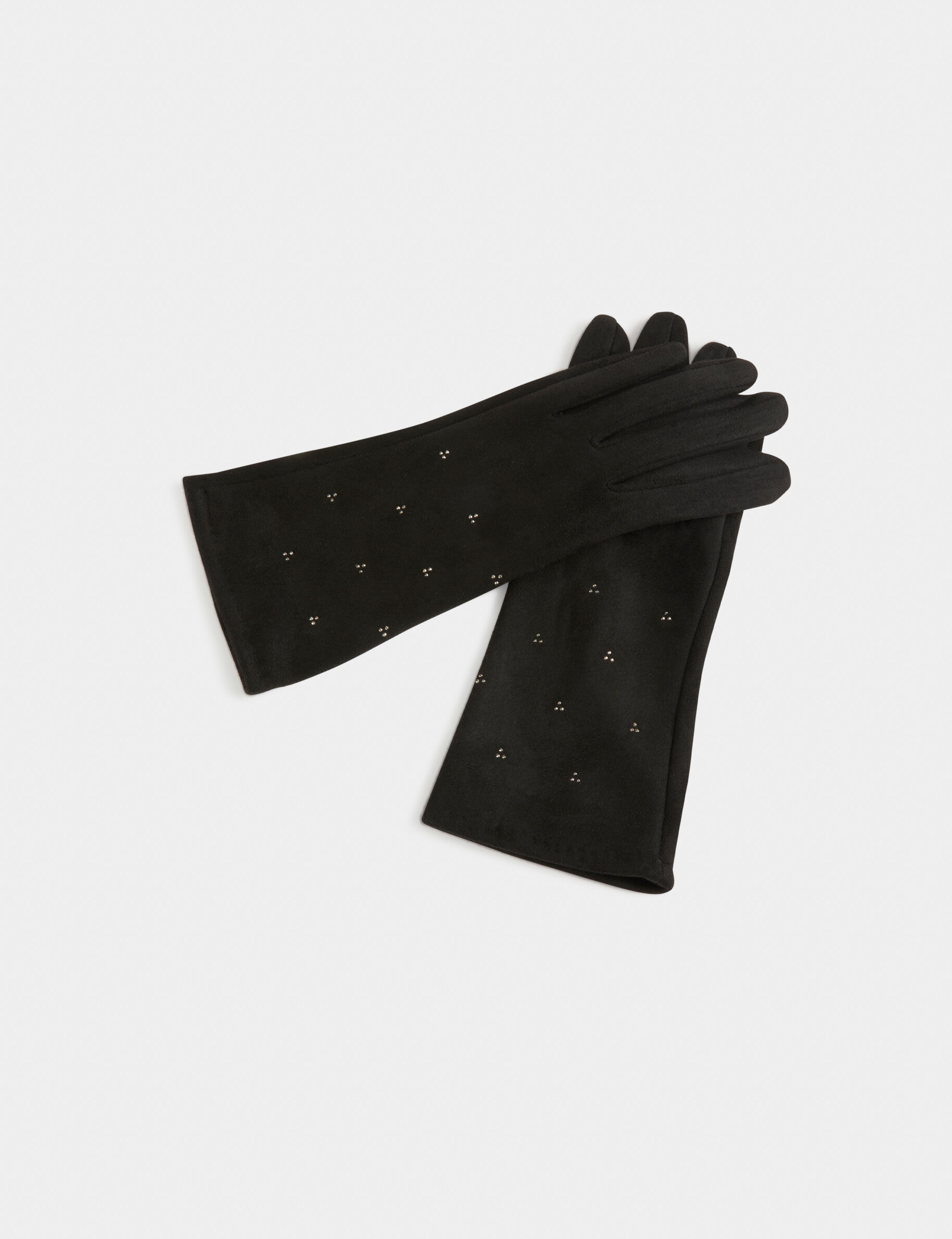 gants avec strass noir femme