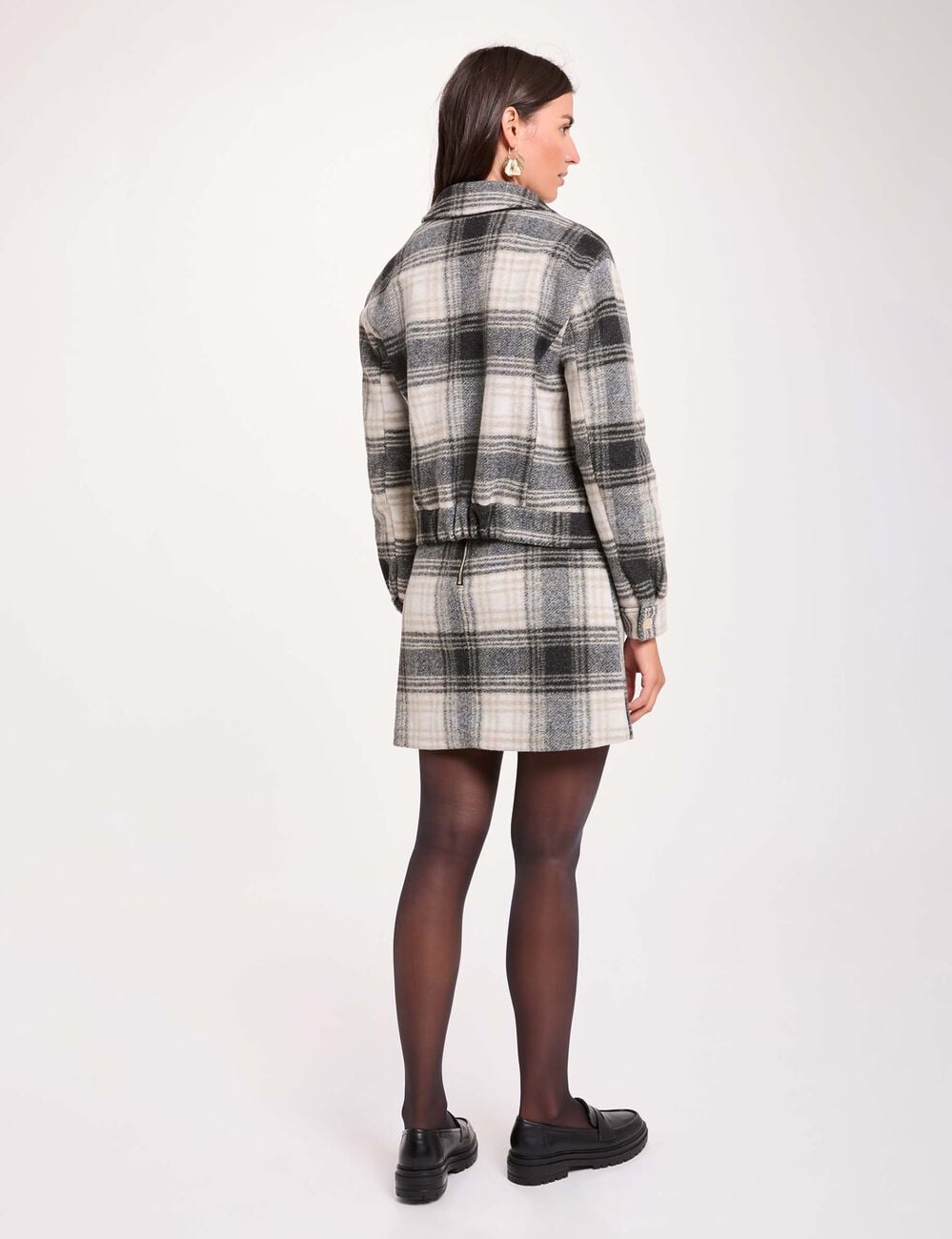 Jupe courte &agrave; carreaux multicolore femme