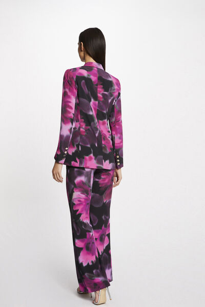 Veste tailleur droite imprimé floral multico femme