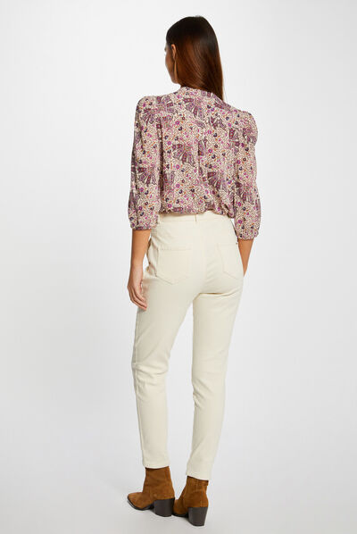 Chemise manches 3/4 imprimé végétal multico femme