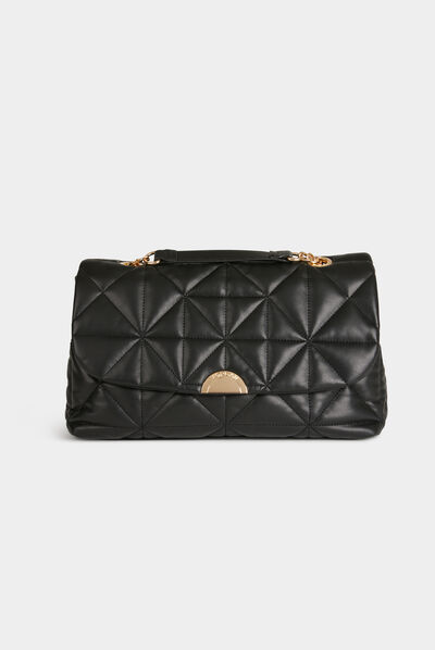 Sac pochette matelassé noir femme