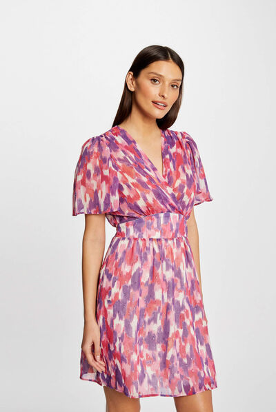 Robe patineuse imprimé abstrait multico femme