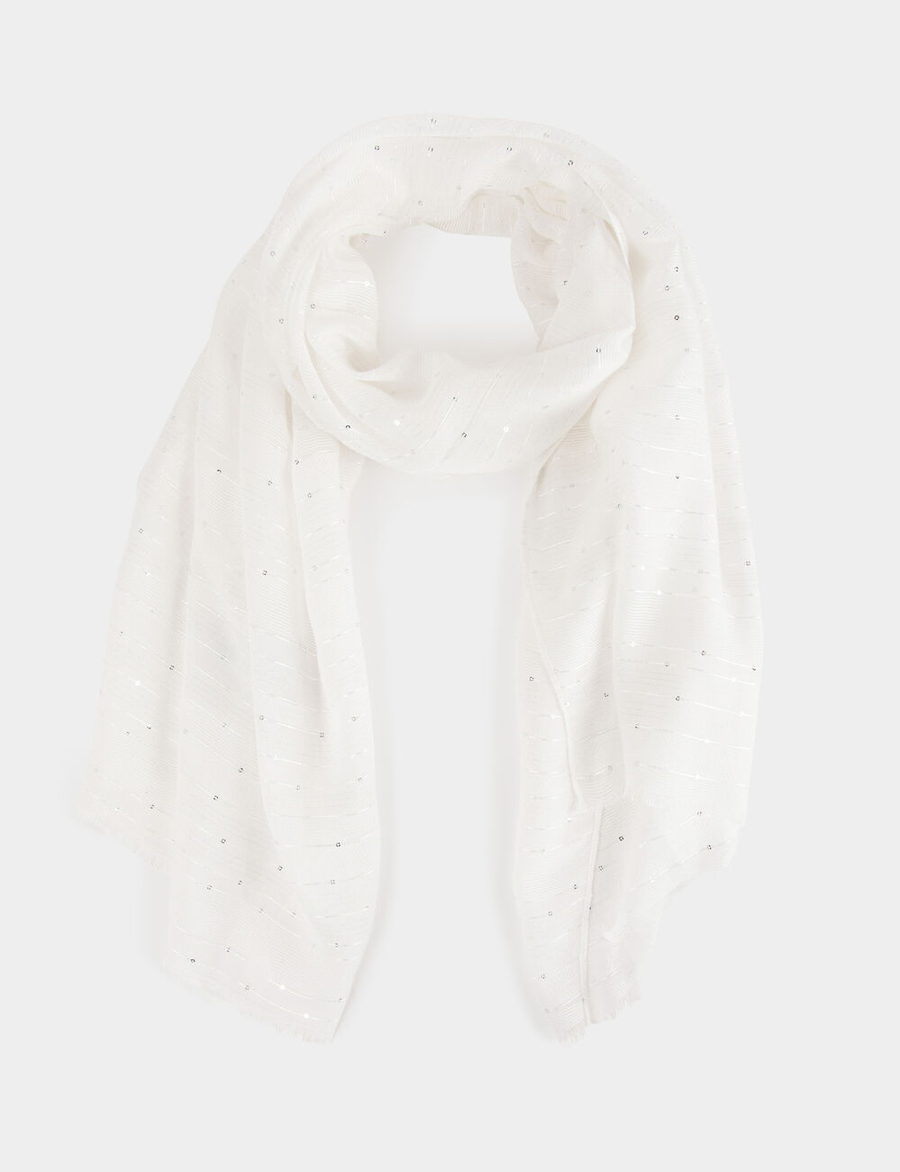 Foulard à sequins blanc femme