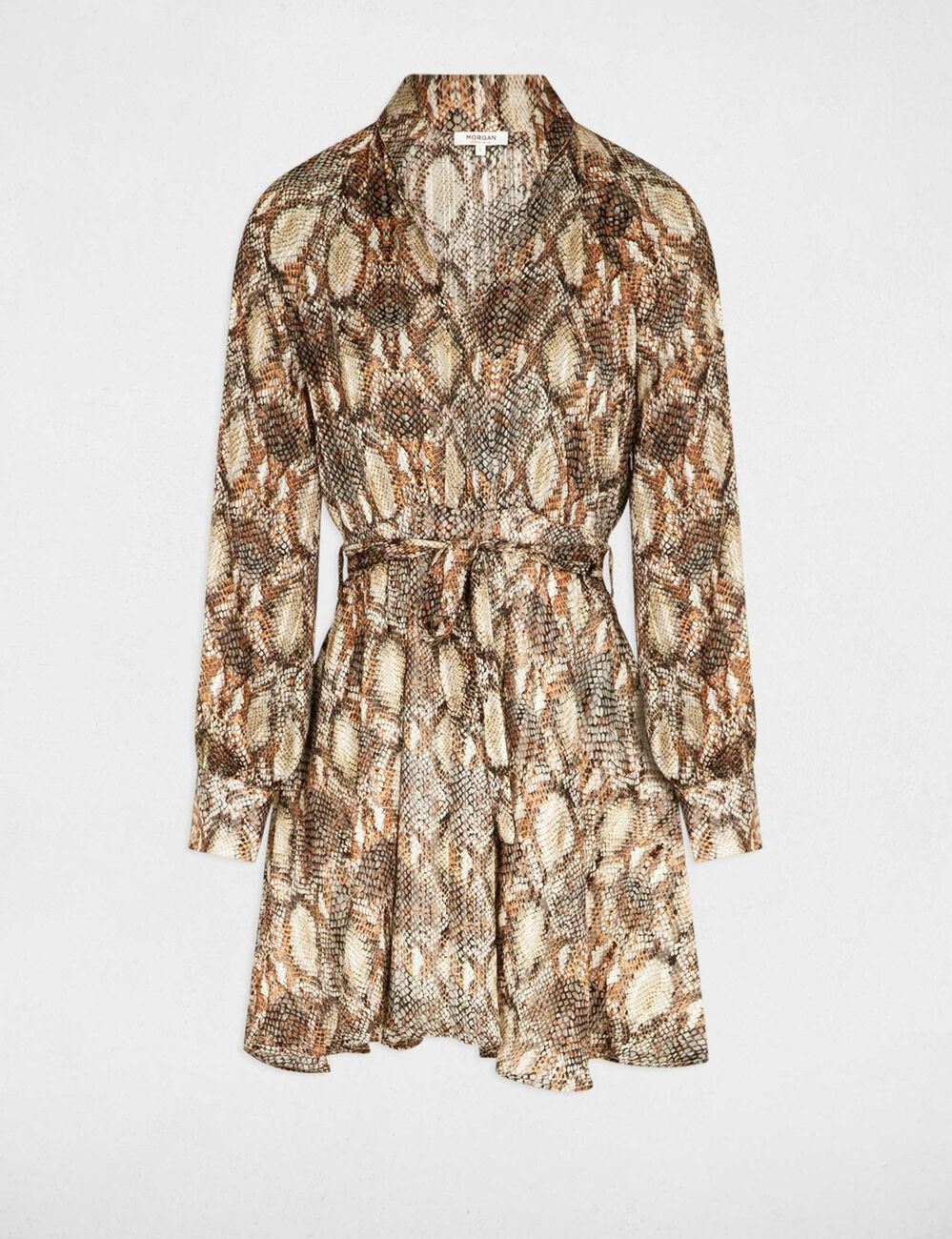 Robe courte &eacute;vas&eacute;e imprim&eacute;e multico femme