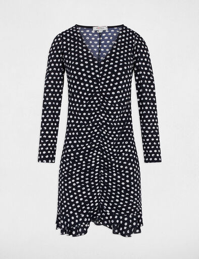 robe courte ajustee a pois multicolore femme Robe courte ajustée à pois multicolore femme