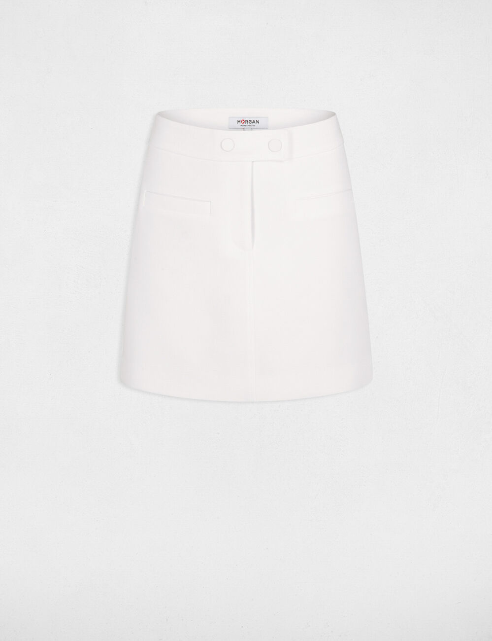Jupe trapèze taille haute ecru femme