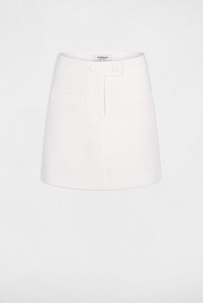 Jupe trapèze taille haute ecru femme