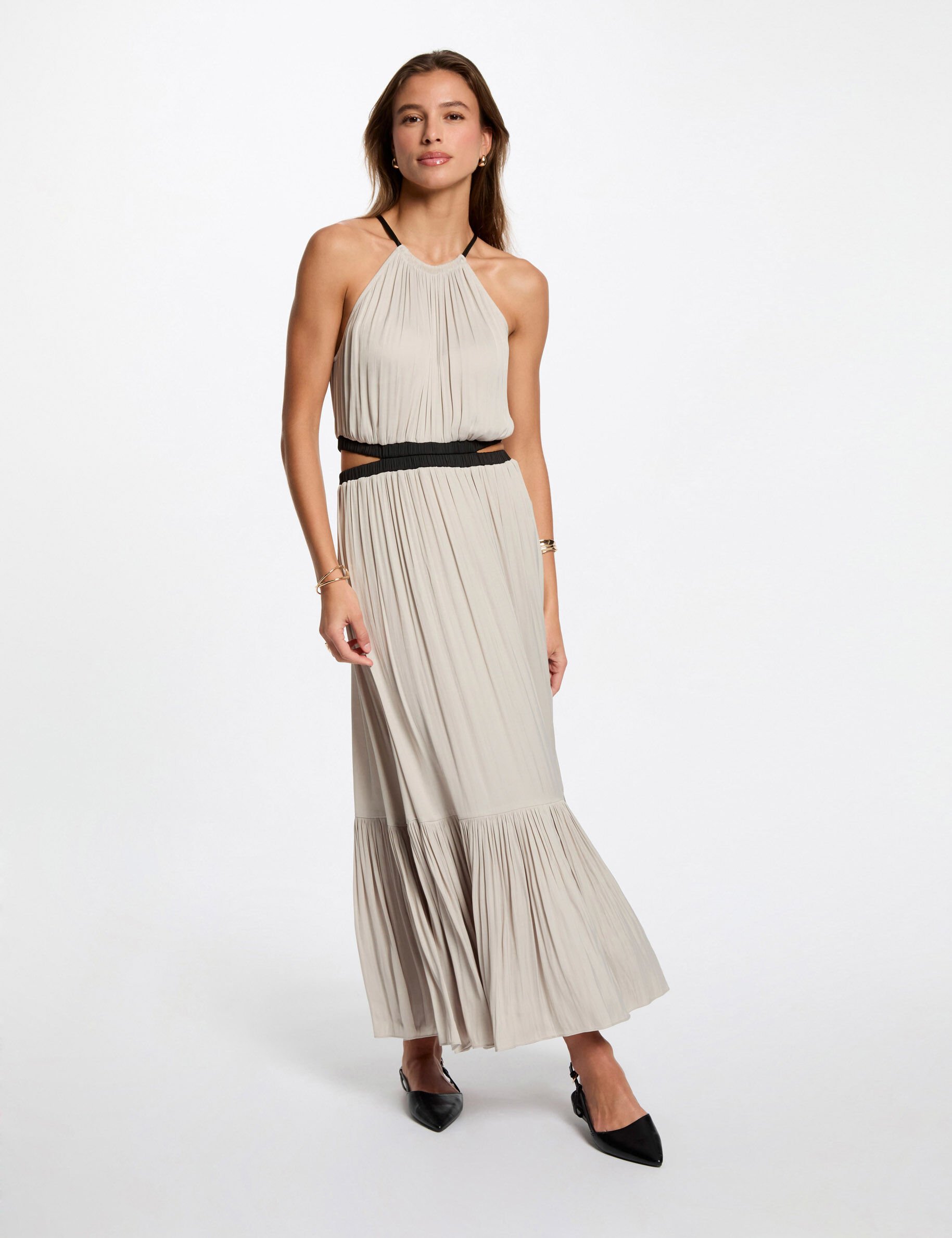 Robe longue droite satin - Morgan - Modalova