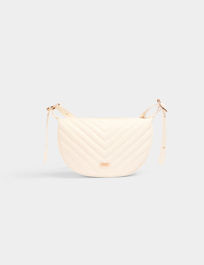 Sac demi-lune matelassé blanc femme
